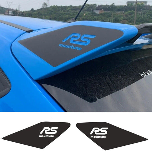 Ford Focus RS MK3 2015-2018 RS Mountune Side Spoiler Badges Black Wing Logos