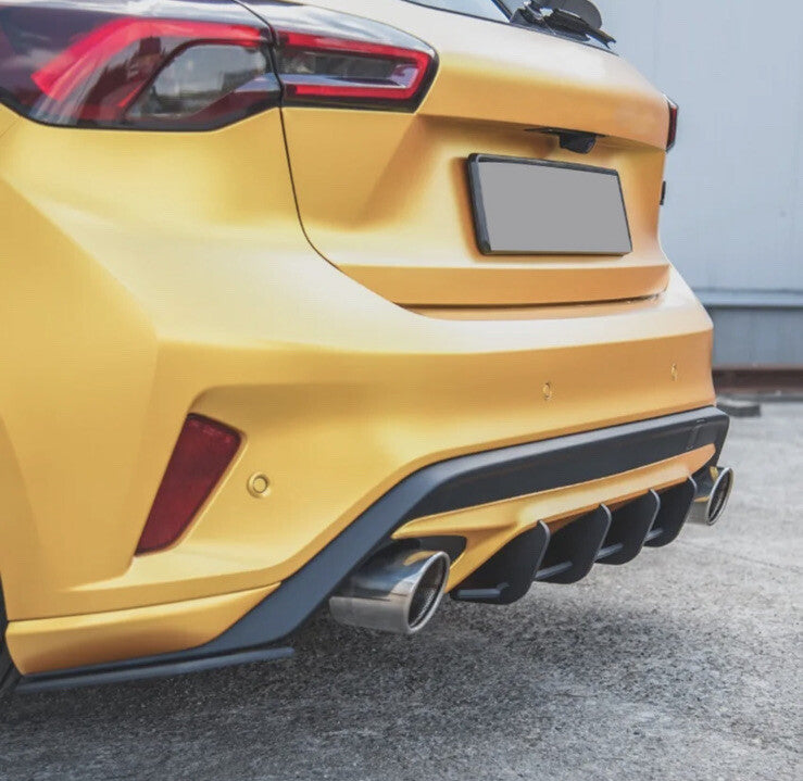 Ford Focus ST MK4 MK4.5 Gloss Black Rear Bumper Diffuser Body Kit Blades Fins