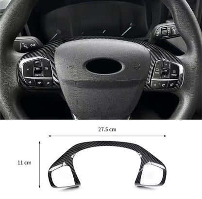 Real Carbon Fibre Top Steering Wheel Trim Cover For Ford Fiesta ST MK8 2018-2023
