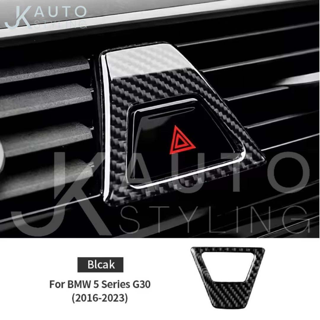 BMW 5 Series G30 2016-2023 Carbon Fibre Hazard Button Surround Trim