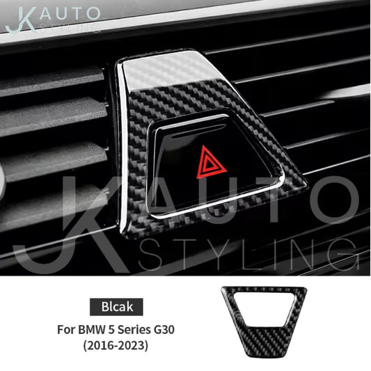 BMW 5 Series G30 2016-2023 Carbon Fibre Hazard Button Surround Trim