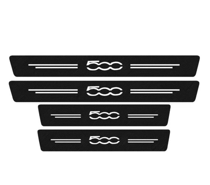4pcs Fiat 500 Carbon Fibre Effect Car Door Sill Protective Strips