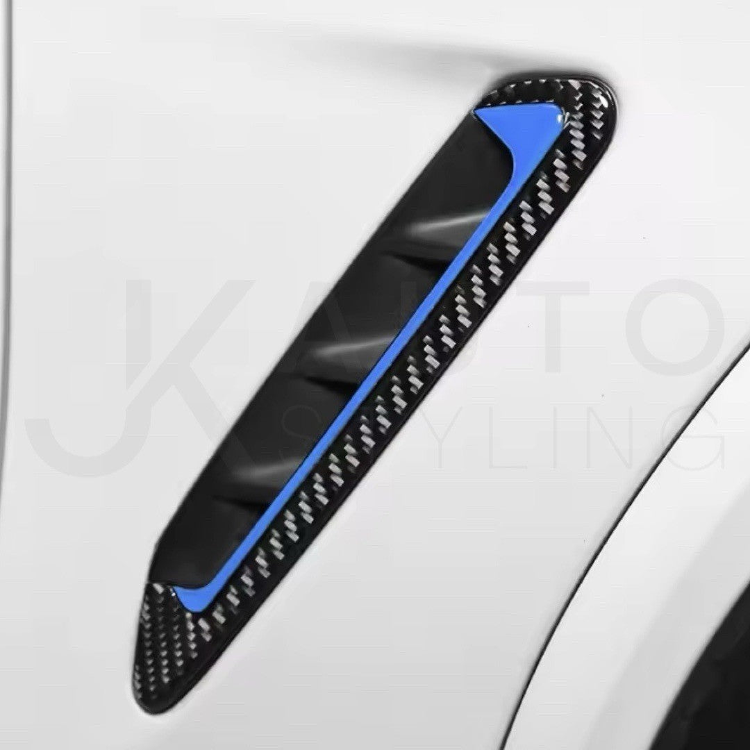 BMW X4 G02 X3 G01 2017-2024 Carbon Fibre Side Fender Vent Trim Surround Blue