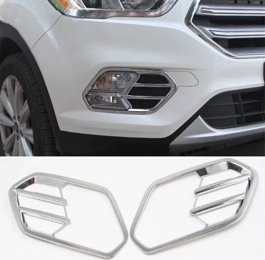 Ford Kuga 2017-2019 Chrome Front Fog Light Surrounds Frames Trims 2pcs