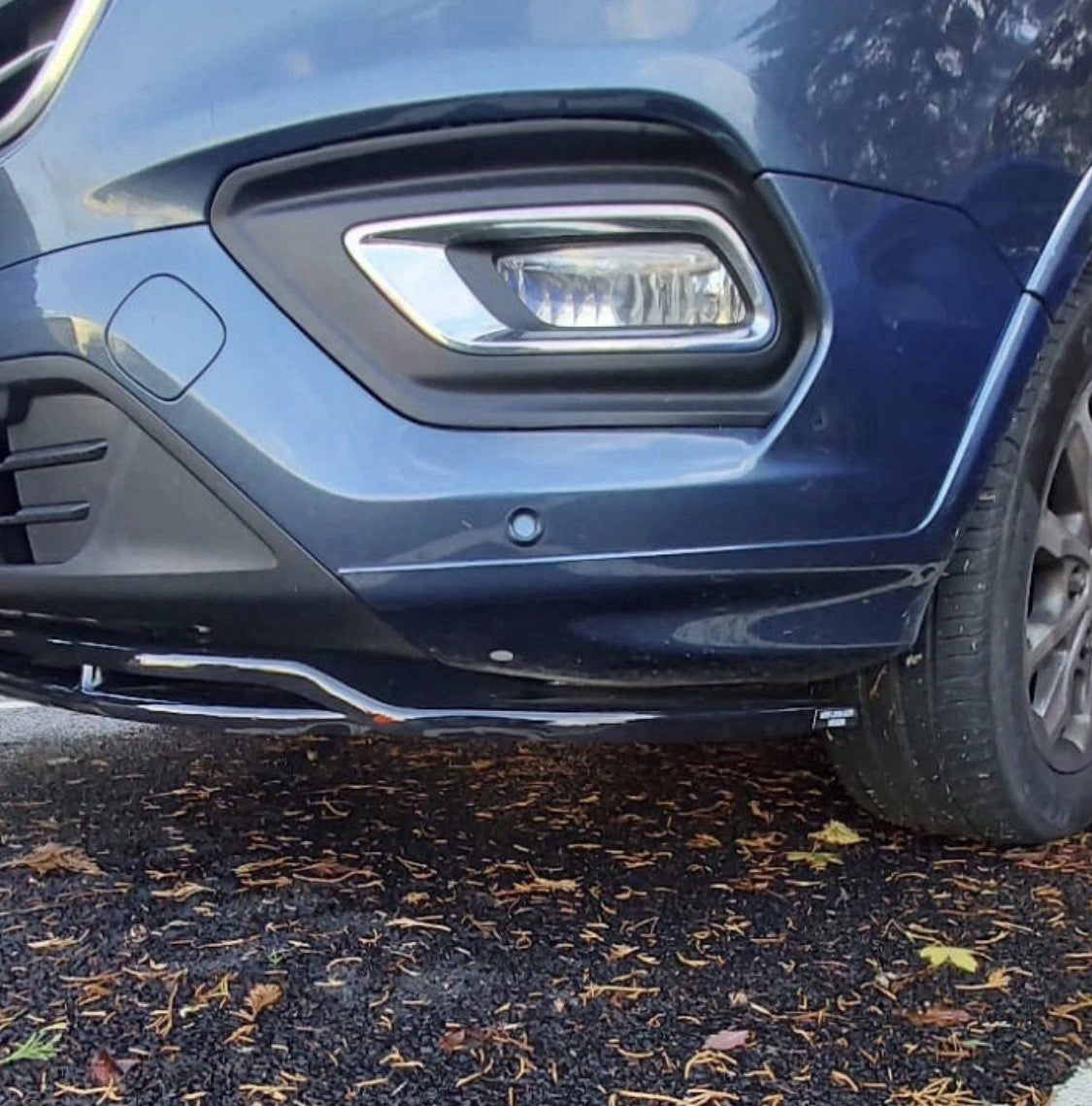 GLOSS BLACK FRONT SPLITTER LIP FOR FORD TRANSIT CUSTOM 2018+ FRONT BUMPER LIP