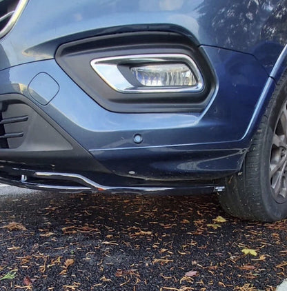 GLOSS BLACK FRONT SPLITTER LIP FOR FORD TRANSIT CUSTOM 2018+ FRONT BUMPER LIP