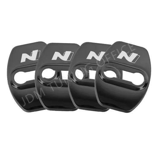 Gloss Black Door Lock Covers Protectors For Hyundai i20 i30 N Kona Tucson 4pcs