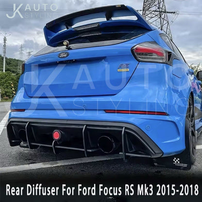 Ford Focus RS MK3 2015-2018 Rear Blade Style Diffuser Body Kit Gloss Black