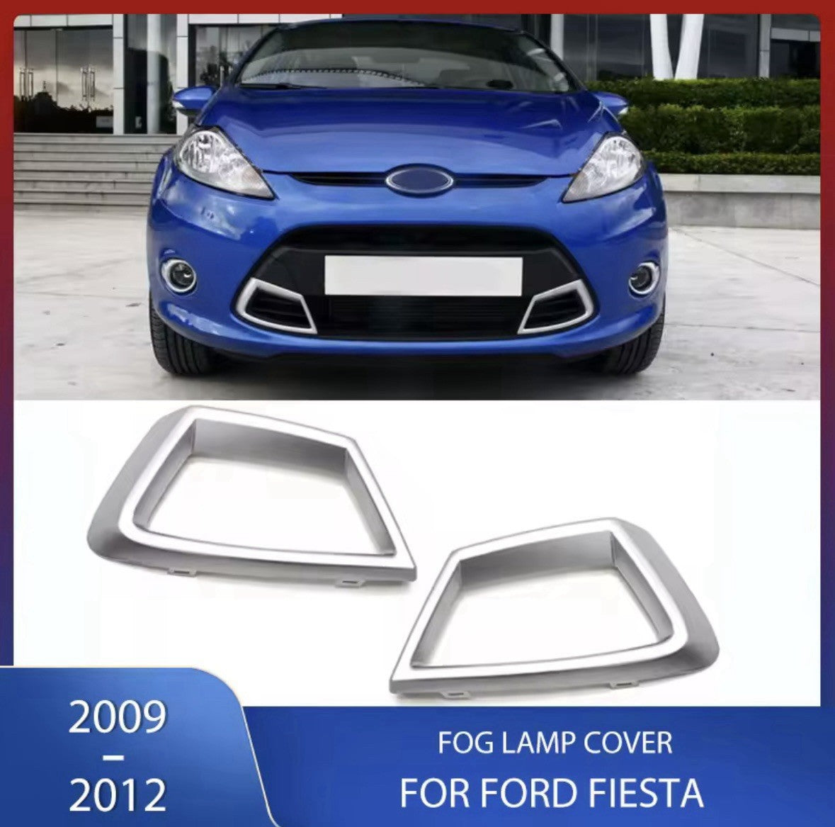 Ford Fiesta MK7 2008-2012 Silver Lower Central Grille Frame Trims 2pcs