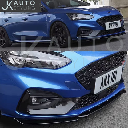 Ford Focus ST ST Line MK4 2019-2022 Gloss Black Front Splitter Lip Low Line Kit