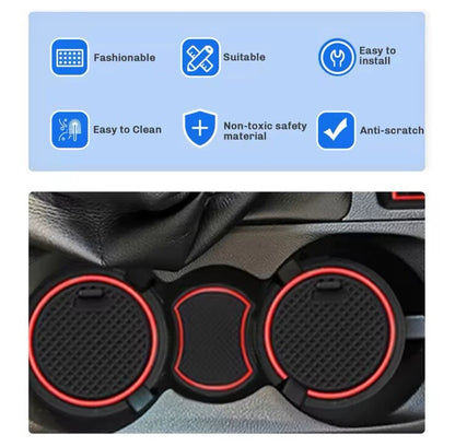 Ford Fiesta MK8 2018-2022 Interior Trim Anti Slip Rubber Mats Black Blue 14pcs