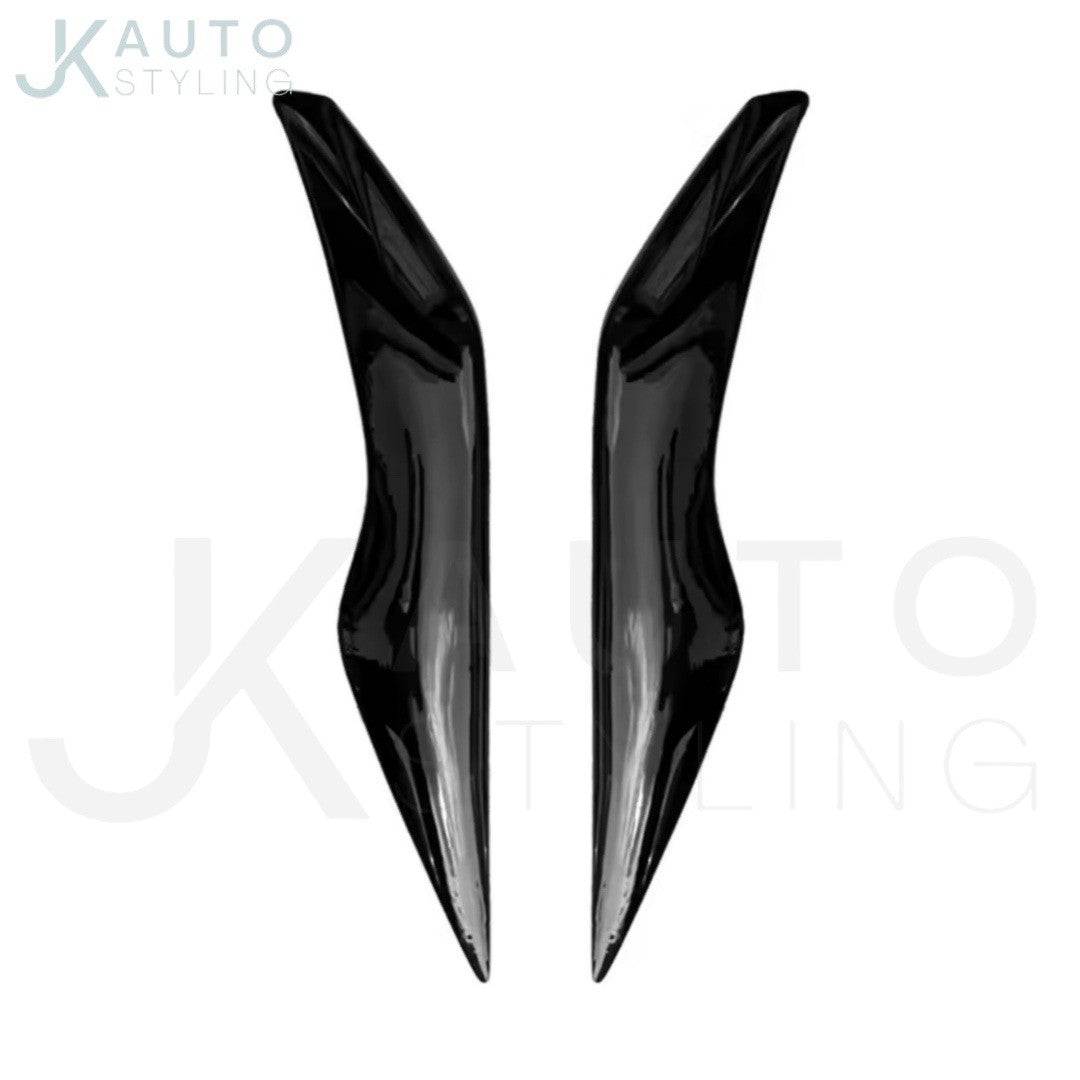 Ford Focus MK2 MK2.5 2009-2011 Gloss Black Headlight Eyelid Eyebrows 2pcs