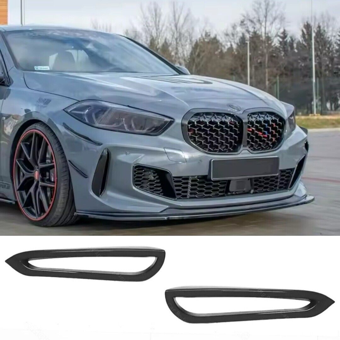 BMW 1 Series F40 2019+ M-Pack M135i 128ti Black Front Bumper Side Vent Covers
