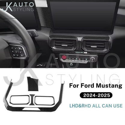 Ford Mustang 2024 2025 Carbon Fibre Central Dash Air Vent Surround - 2 Screen