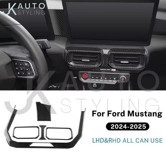 Ford Mustang 2024 2025 Carbon Fibre Central Dash Air Vent Surround - 2 Screen