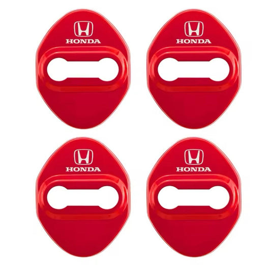 Honda CR-V Civic HR-V Red Stainless Steel Door Lock Catch Protector Covers 4pcs