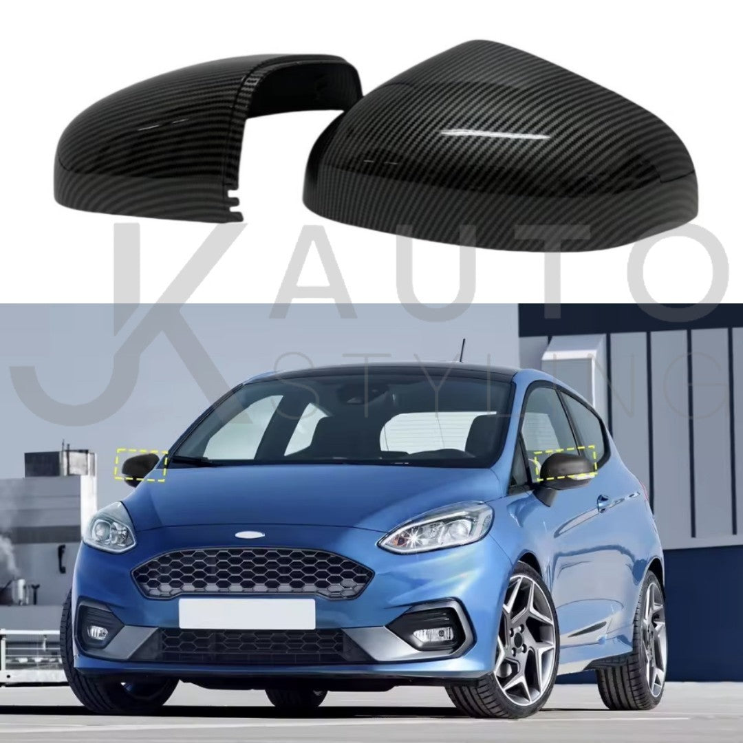 Ford Fiesta MK8 2017-2022 Carbon Fibre Wing Mirror Caps Side Mirror Covers Pair