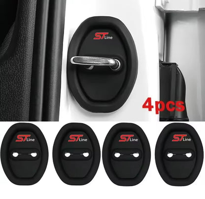 Ford ST Line Black Silicone Door Lock Protector Covers For Ford Fiesta Focus 4pc