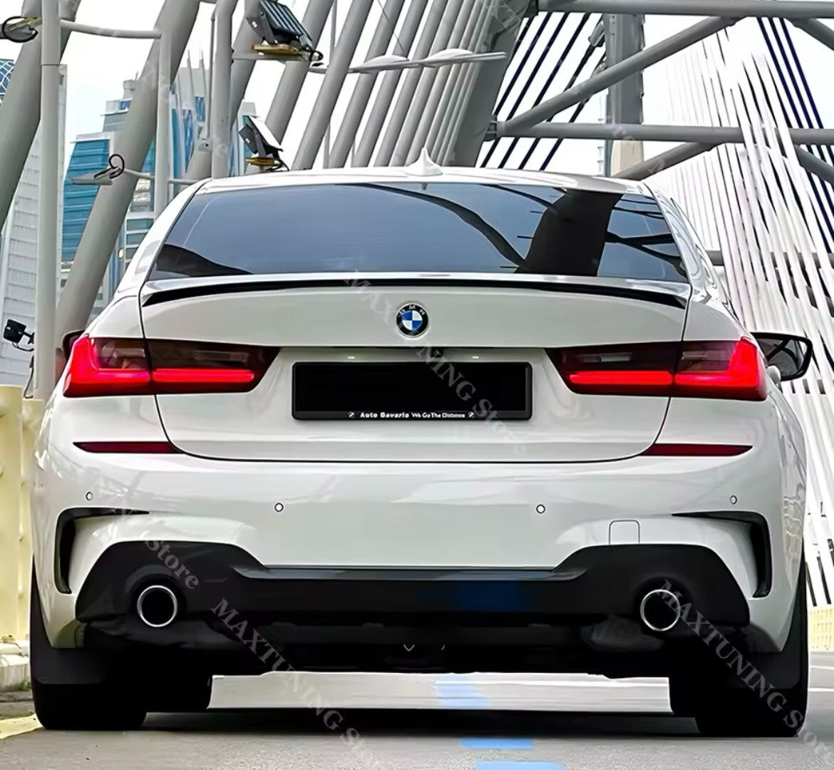 BMW 3 Series G20 G28 2019-2022 Gloss Black Rear Bumper Side Vent Canards 2pcs