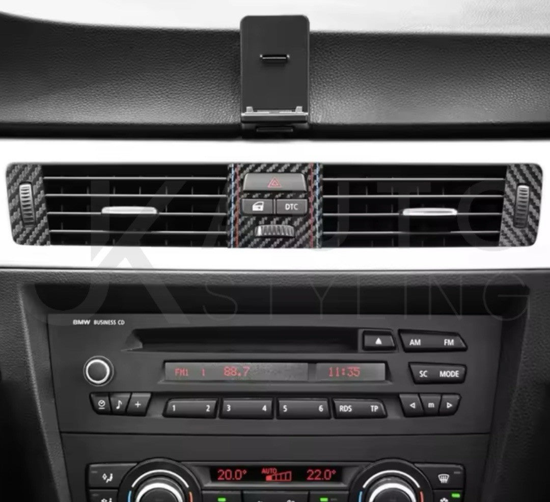 BMW E90 E92 E93 Carbon Fibre Effect Centre Dashboard Panel Trim Cover Set 5pcs
