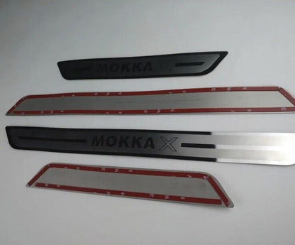 Vauxhall Mokka X Stainless Steel Door Sill Protector Strips Scuff Plates 4pcs
