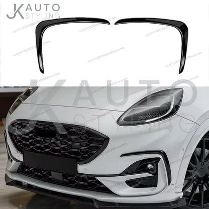 Gloss Black Front Bumper Canards Side Fog Blades For Ford Puma ST Line 2020-2024