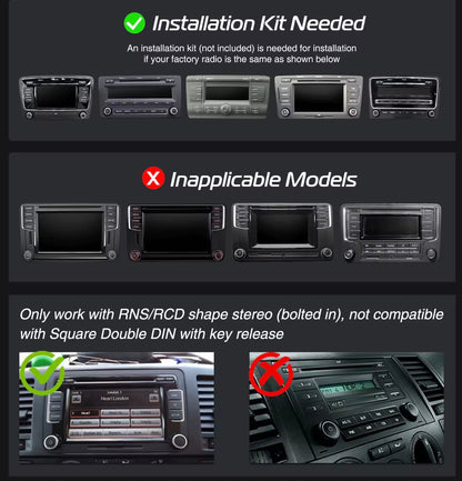 7" Touchscreen Unit With Apple Carplay & Android Auto For Volkswagen, Skoda, Seat