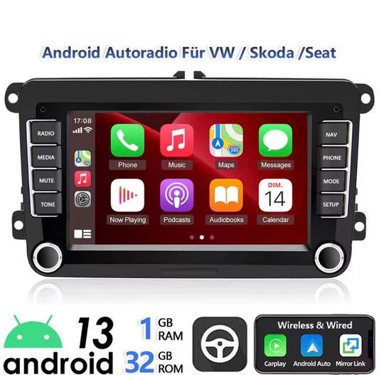 7" Touchscreen Unit With Apple Carplay & Android Auto For Volkswagen, Skoda, Seat