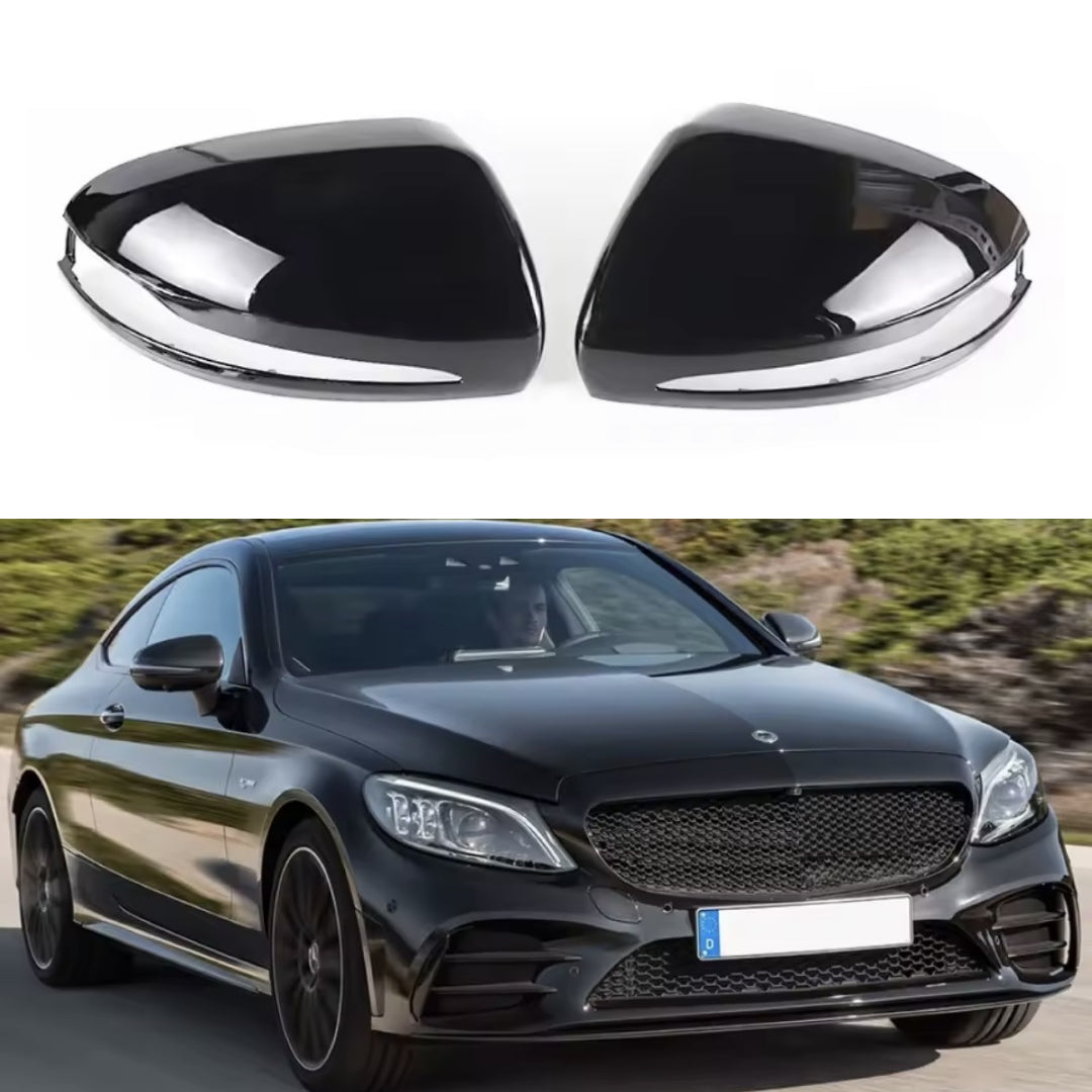 Mercedes C E S Class GLC W205 W213 C238 W222 C217 A217 W253 Gloss Black Mirror Caps Replacements RHD