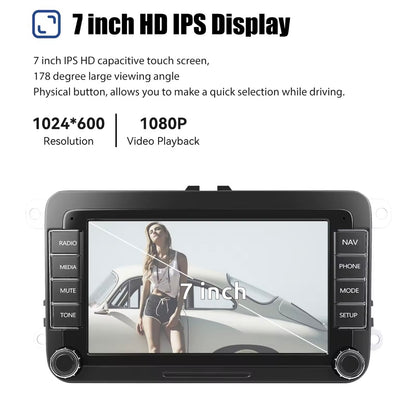 7" Touchscreen Unit With Apple Carplay & Android Auto For Volkswagen, Skoda, Seat