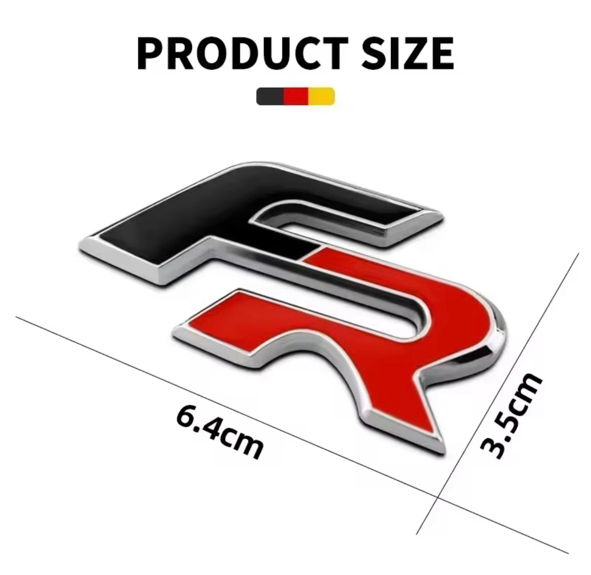 Seat FR Metal Body Panel Badge Black & Red