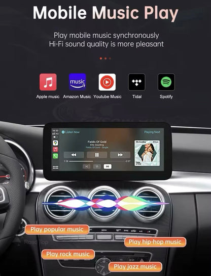 10.25" NTG5.0 Screen Upgrade With Carplay Android Auto For Mercedes A C CLA GLA GLC V Class W205 W176 W447 2015-2018