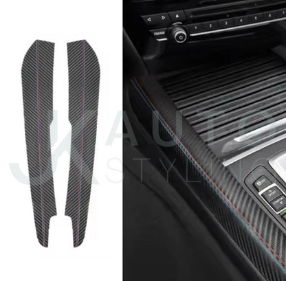 BMW X5 F15 2014-2018 Carbon Fibre Centre Console Side Panel Trim Overlays 2pcs