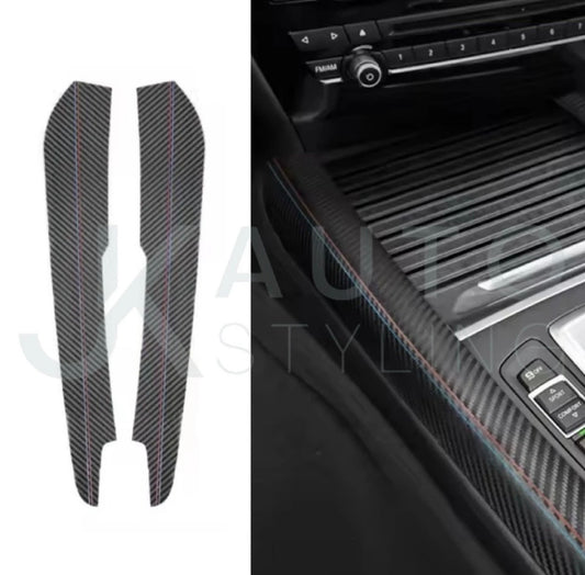 BMW X5 F15 2014-2018 Carbon Fibre Centre Console Side Panel Trim Overlays 2pcs