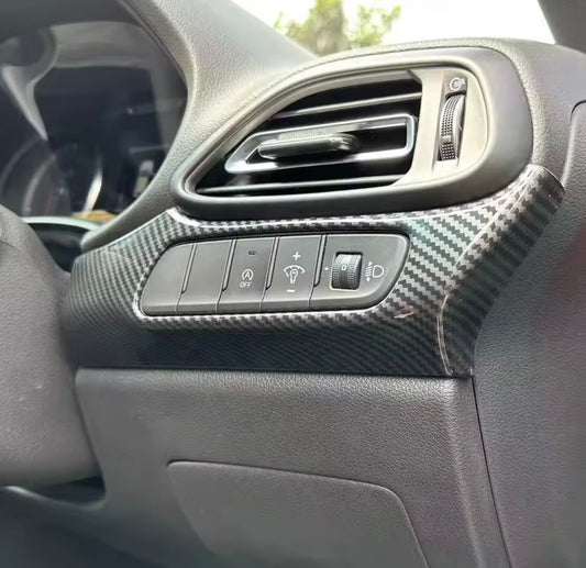 Carbon Fibre Effect Small Dashboard Trim Overlay For Hyundai I30 N MK3 2018-2023