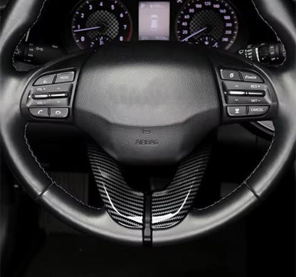 Carbon Fibre Steering Wheel Trim Cover For Hyundai I30 Veloster JS Elantra GT