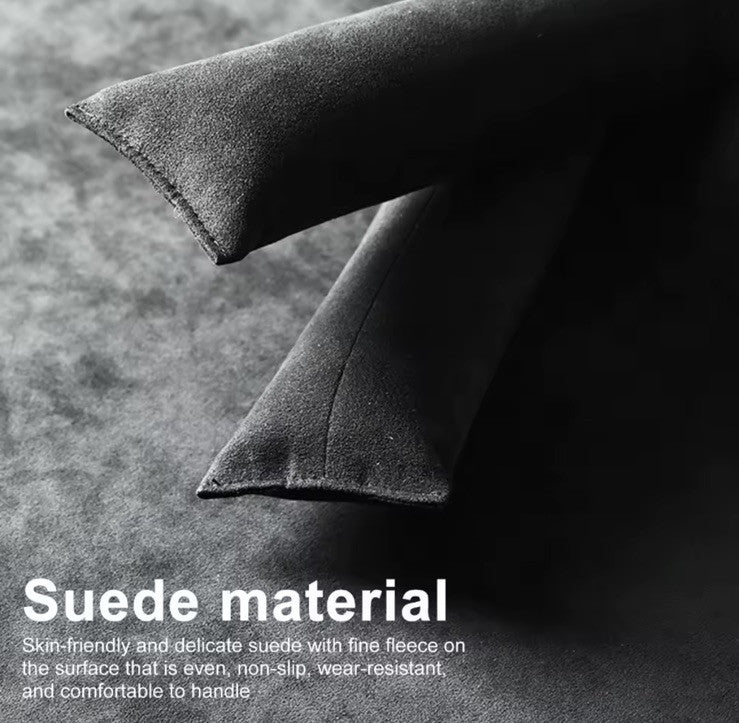2pcs Black Suede Seat Gap Filler Pads Universal Fit Interior Accessories Alcanta