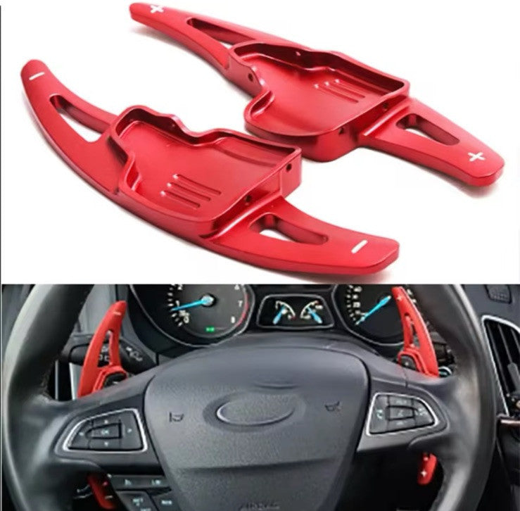 Ford Focus Kuga Ecosport Steering Wheel Paddle Shift Extensions Red Aluminium