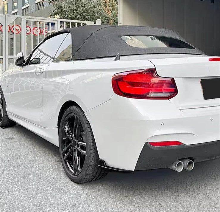 BMW 2 Series M Sport 2015-2019 Rear Spats Rear Bumper Side Splitters Gloss Black