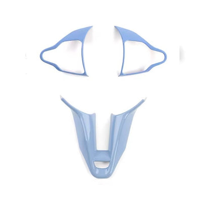 Light Blue Steering Wheel Trim Cover For Hyundai I30 N MK3 2017-2024 3pcs