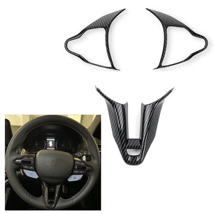 Carbon Fibre Steering Wheel Trim Cover For Hyundai I30 N MK3 2017-2024 3pcs