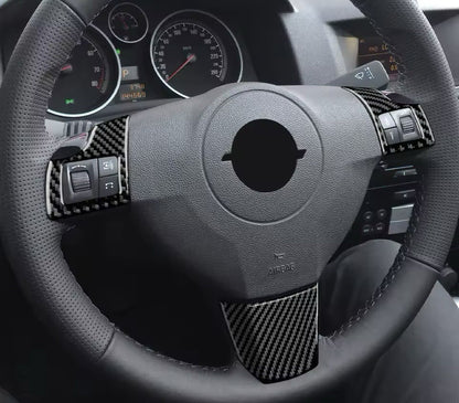 Vauxhall Astra H MK5 2004-2010 Carbon Fibre Steering Wheel Trim Cover 3pcs