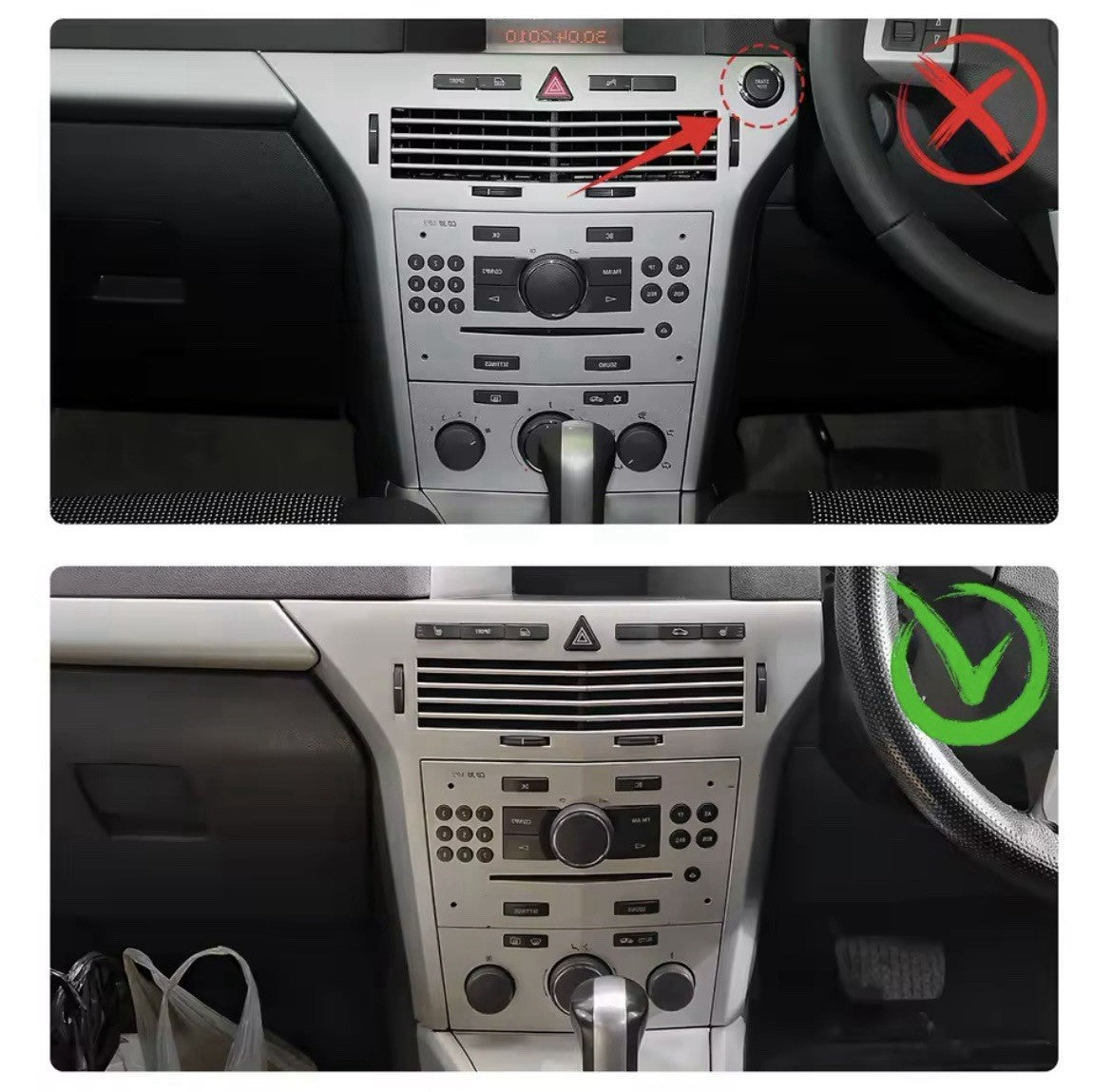 Vauxhall Astra H MK5 2004-2010 Carbon Fibre Centre Console Air Vent Trim Covers