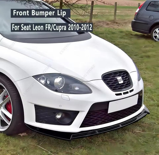 Seat Leon MK2 MK2.5 FR Cupra 2010-2012 Front Splitter Gloss Black Bumper Lip