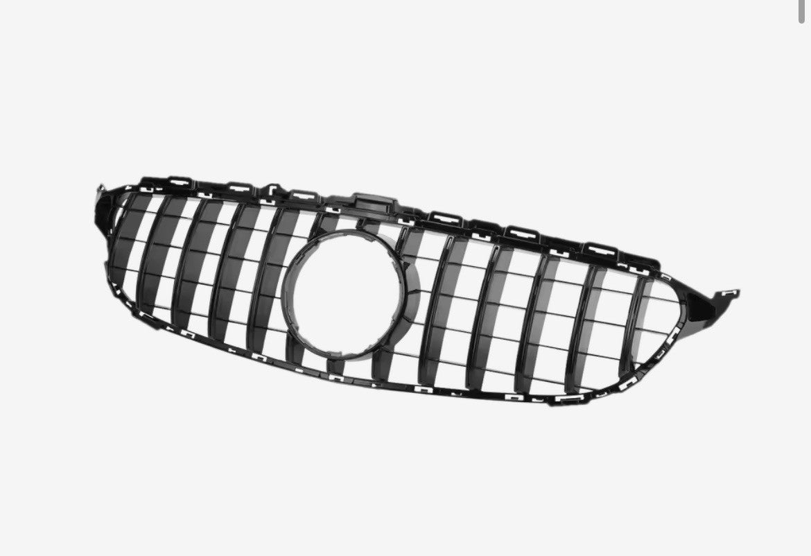 GT Style Front Grille For Mercedes C Class W205 C205 2014-2018 Gloss Black