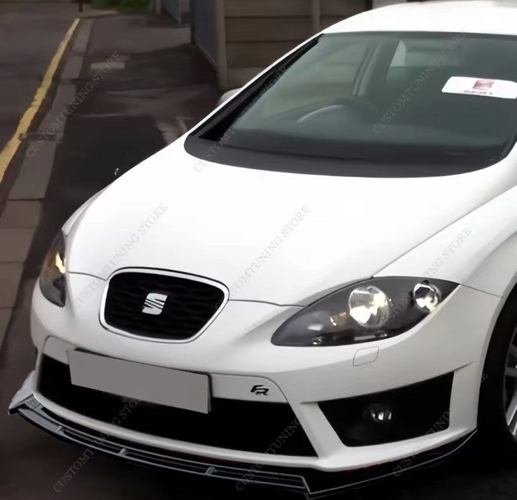 Seat Leon MK2 MK2.5 FR Cupra 2010-2012 Front Splitter Gloss Black Bumper Lip