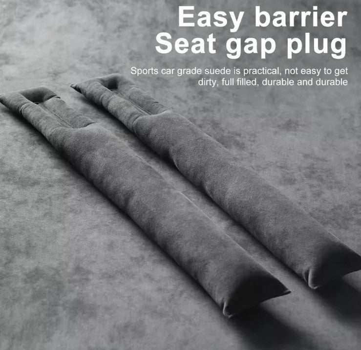 2pcs Black Suede Seat Gap Filler Pads Universal Fit Interior Accessories Alcanta