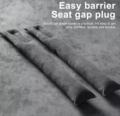 2pcs Black Suede Seat Gap Filler Pads Universal Fit Interior Accessories Alcanta