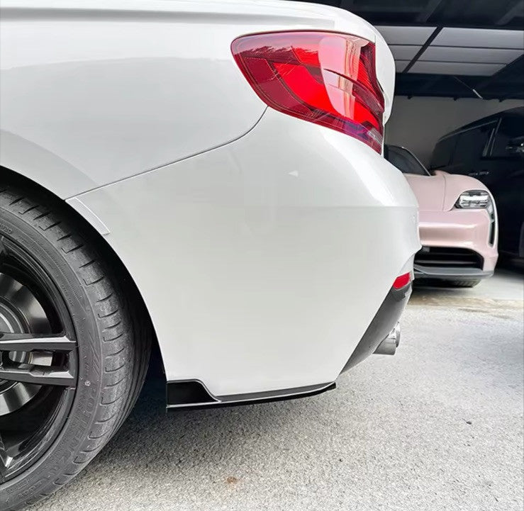 BMW 2 Series M Sport 2015-2019 Rear Spats Rear Bumper Side Splitters Gloss Black