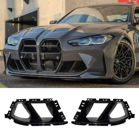 BMW M3 M4 G80 G81 G82 G83 2021-2025 Gloss Black Front Bumper Air Intake Trim